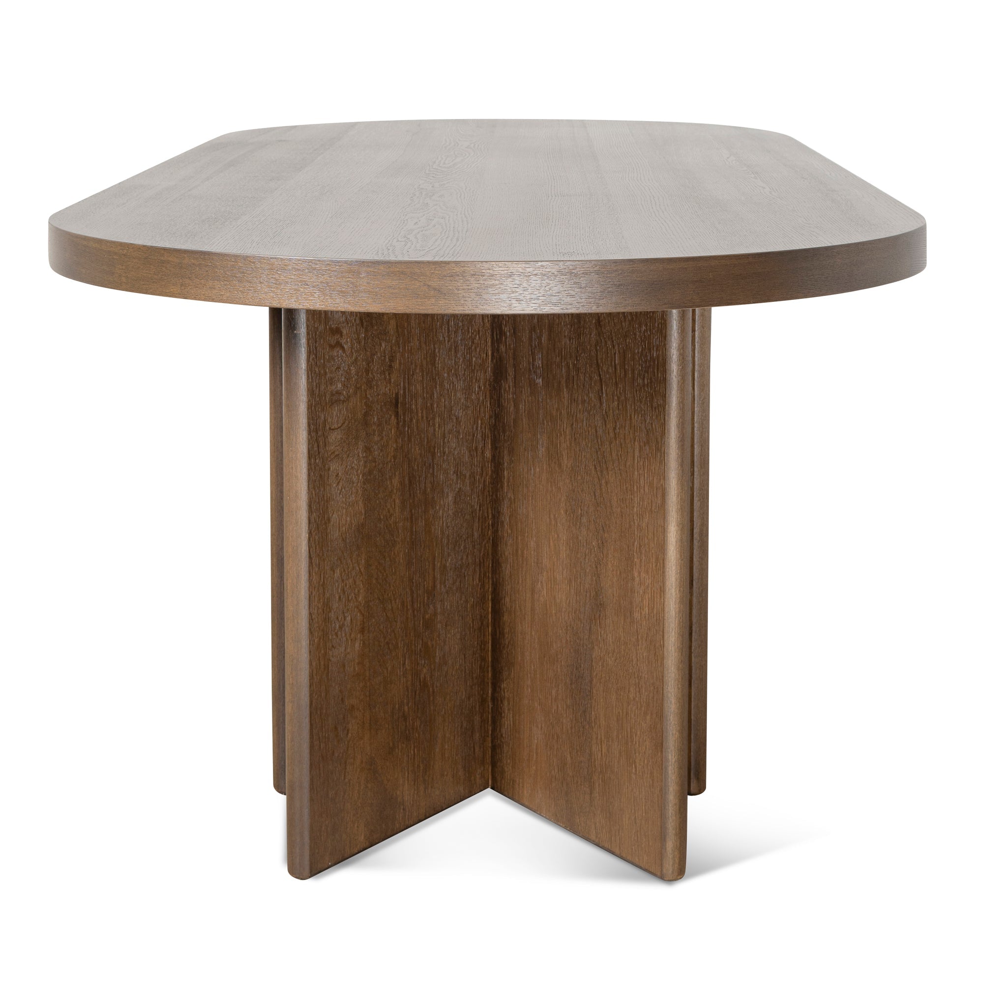 2.4m Pill Shape Dining Table - Caramel Oak - image 4