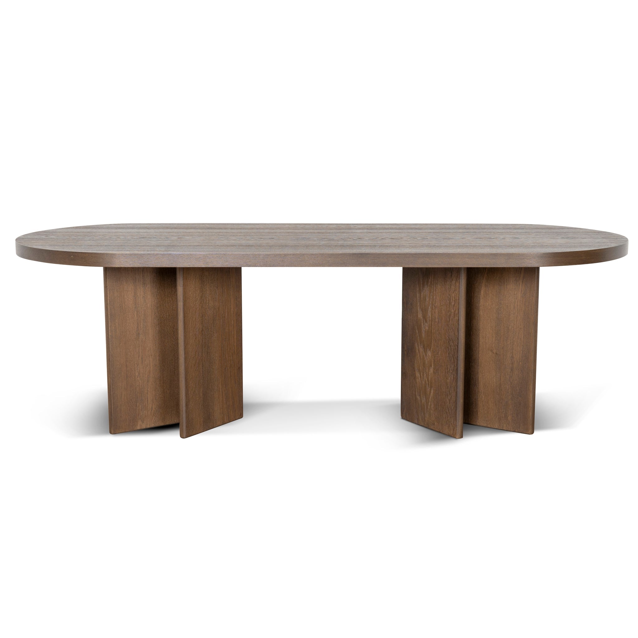 2.4m Pill Shape Dining Table - Caramel Oak - image 2