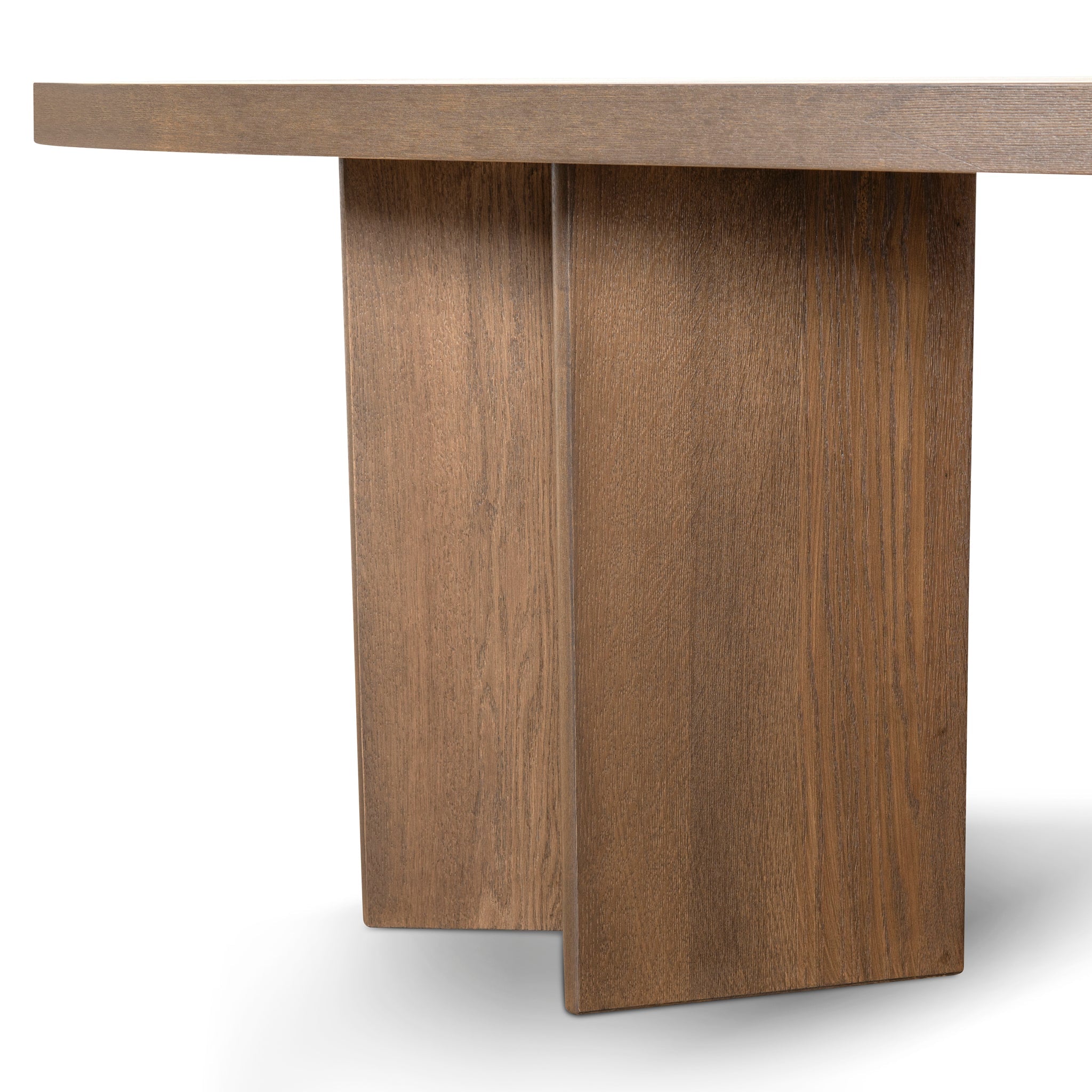 2.4m Pill Shape Dining Table - Caramel Oak - image 6