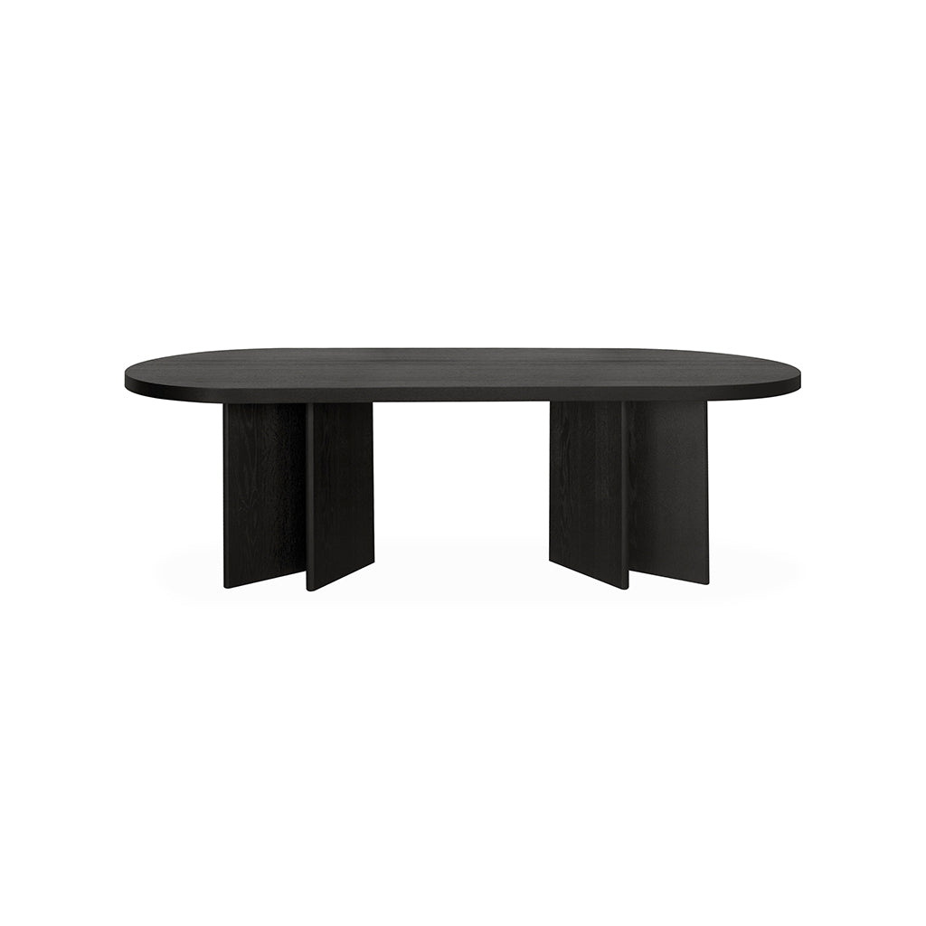 2.4m Pill Shape Dining Table - Textured Espresso Black