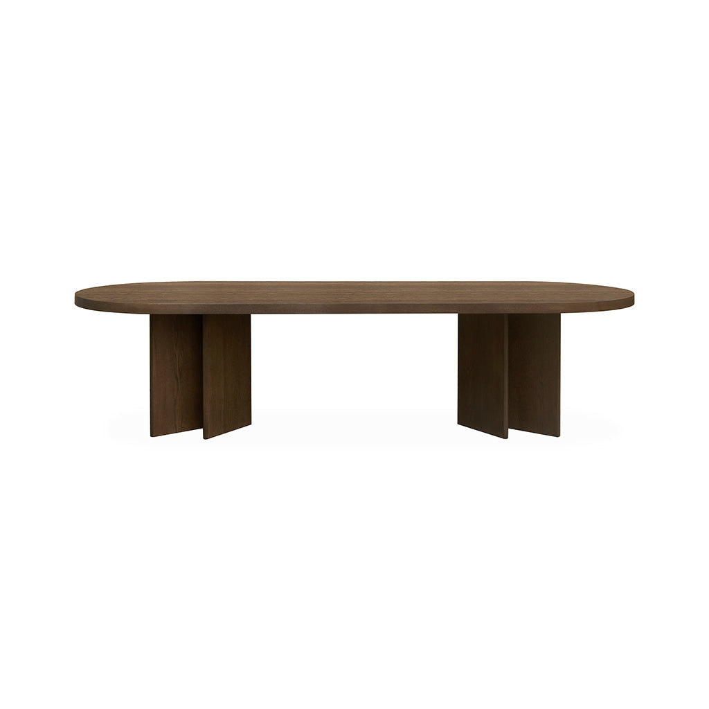 3m Pill Shape Dining Table - Caramel Oak