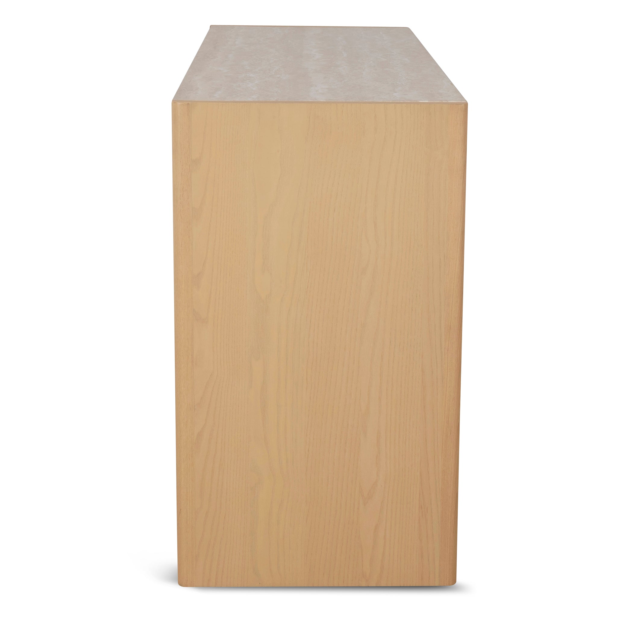 1.4m Travertine Top Console Table - Creme Ash