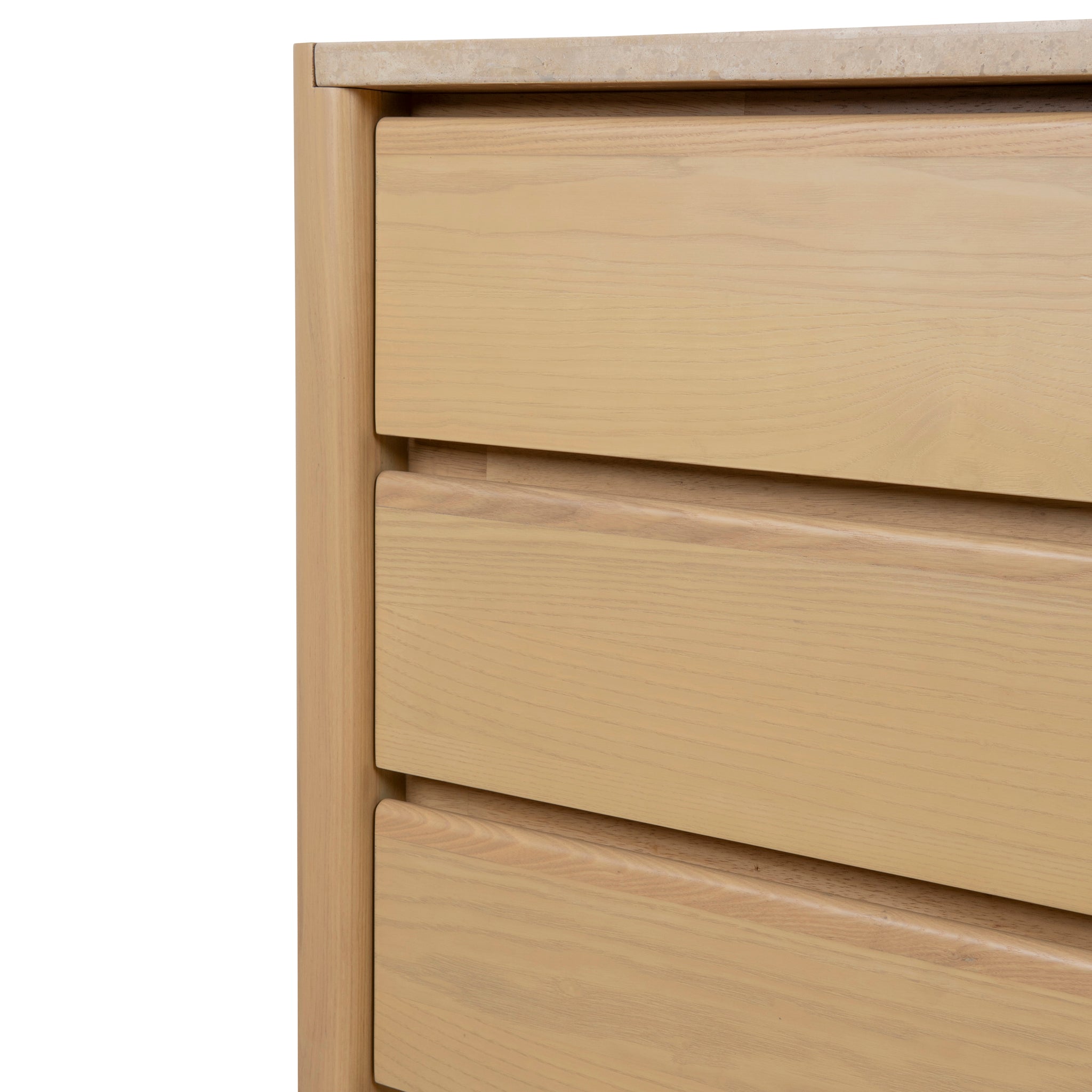 160m Travertine Chest of Drawers - Creme Ash