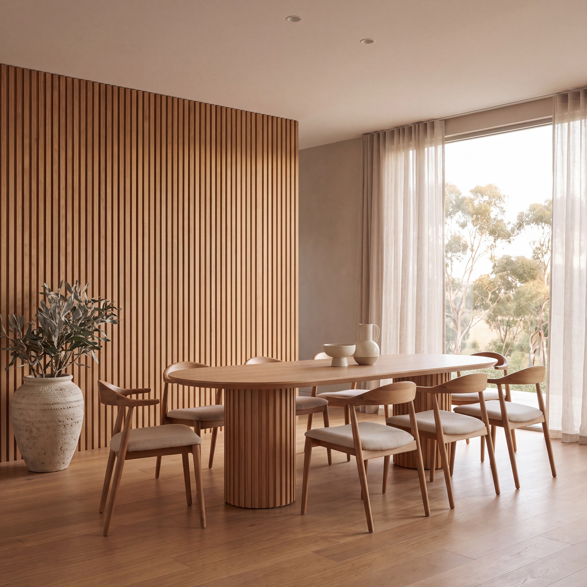 2.5m Wooden Dining Table - Natural - image 2