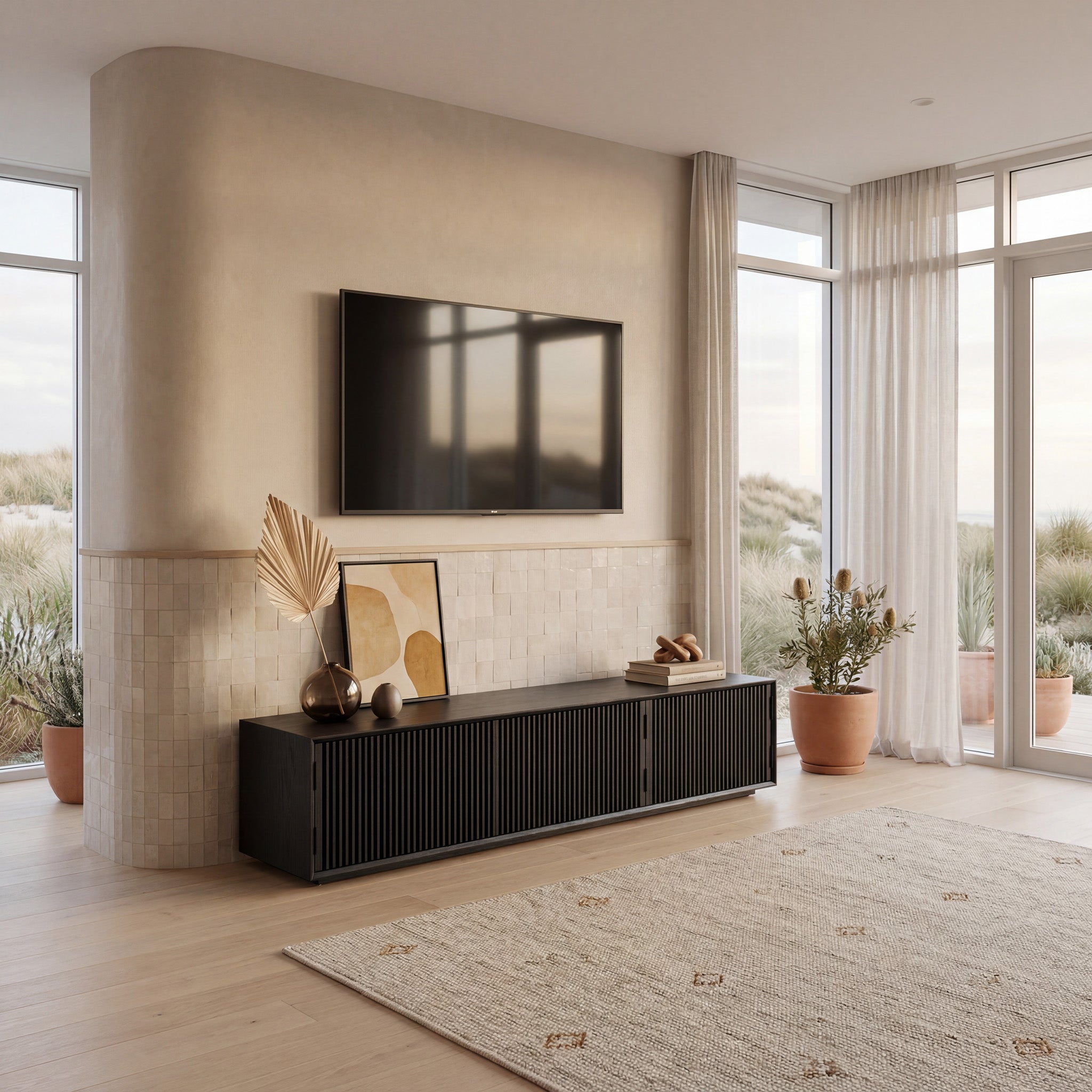 2m Entertainment TV Unit - Black Veneer - image 2