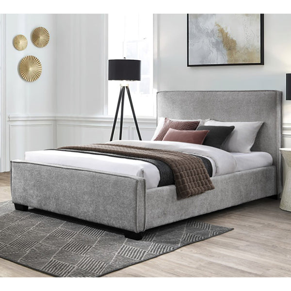 Alina King Fabric Bed - Light Grey