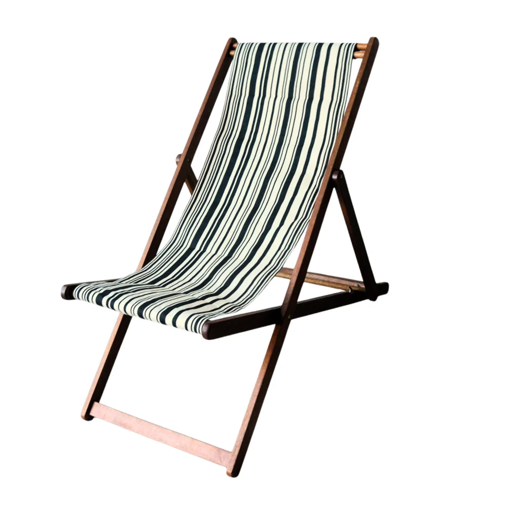Deckchair Hardwood Cotton - Tom Black