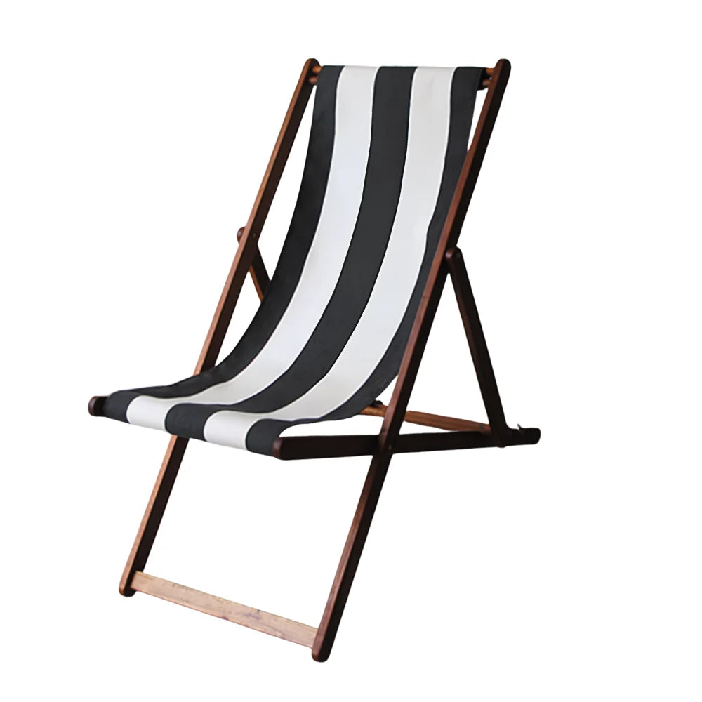 Deckchair Hardwood Synthetic - Charcoal / White