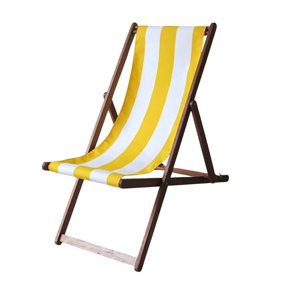 Deckchair Hardwood Synthetic - Yellow/White