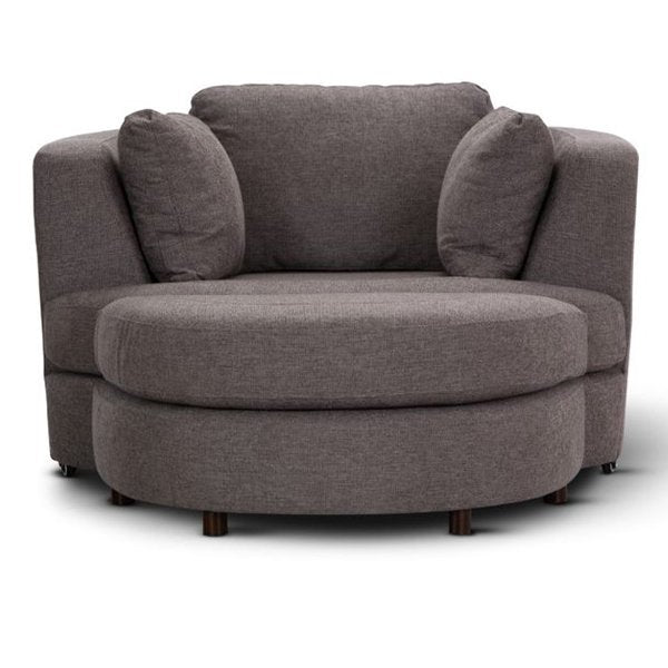 Orlando Swivel Armchair + Ottoman - Grey