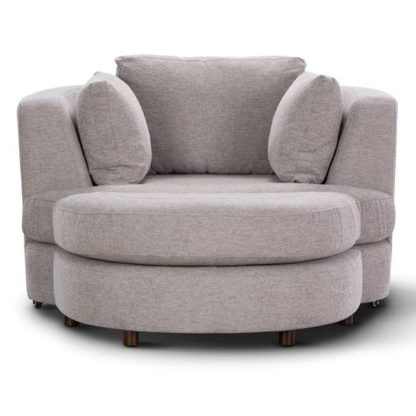Orlando Swivel Armchair + Ottoman - Steel