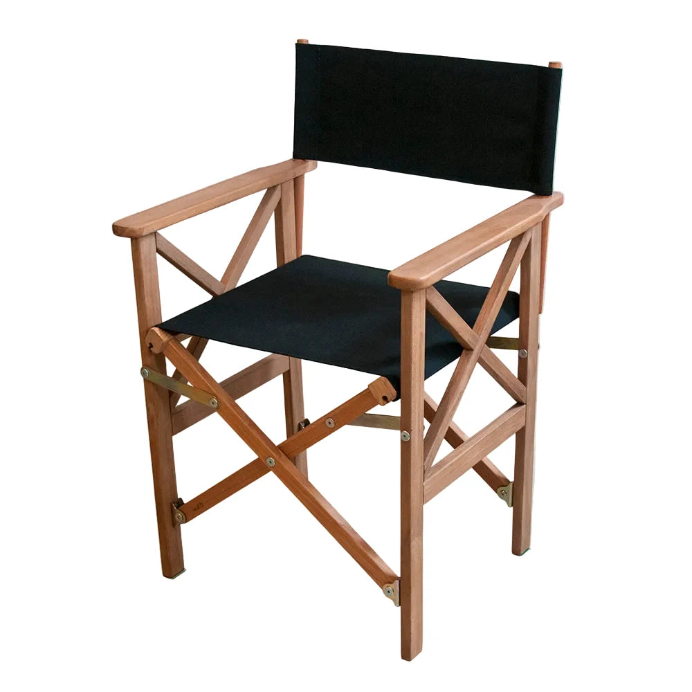Director Chair Teak Synthetic - Black