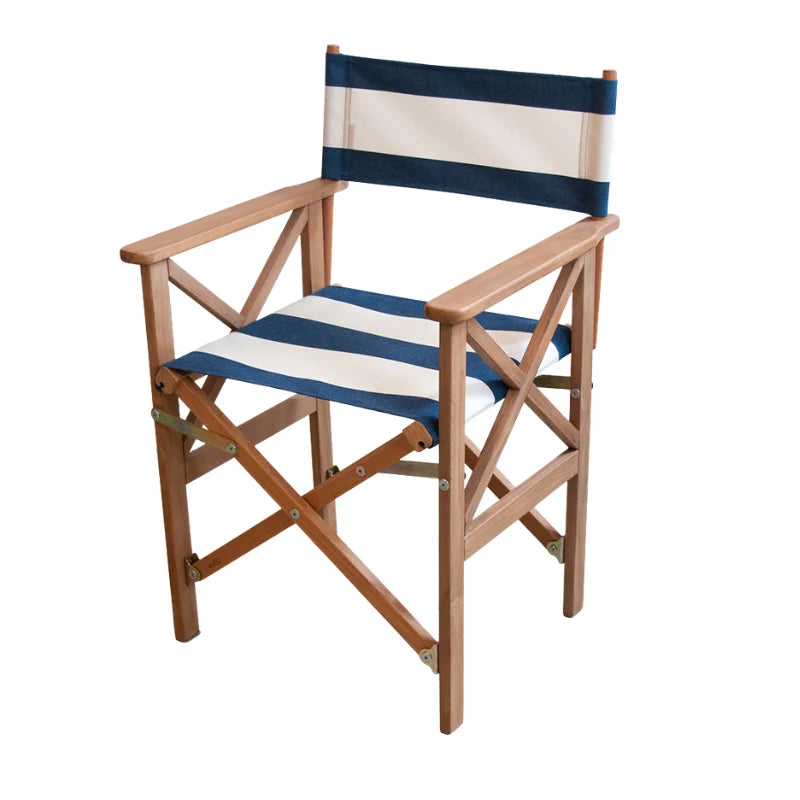 Director Chair Teak Synthetic - Navy / Cream