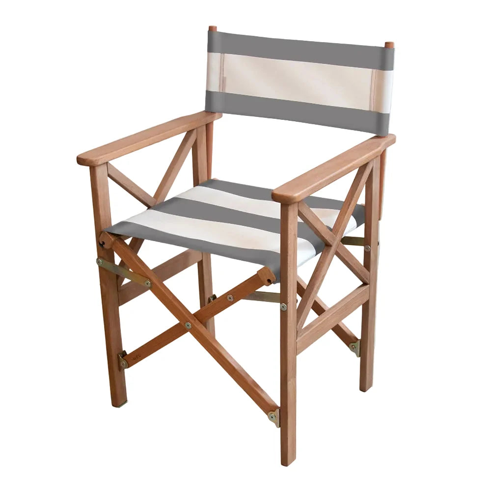 Director's Chair Teak Synthetic - Light Grey/White