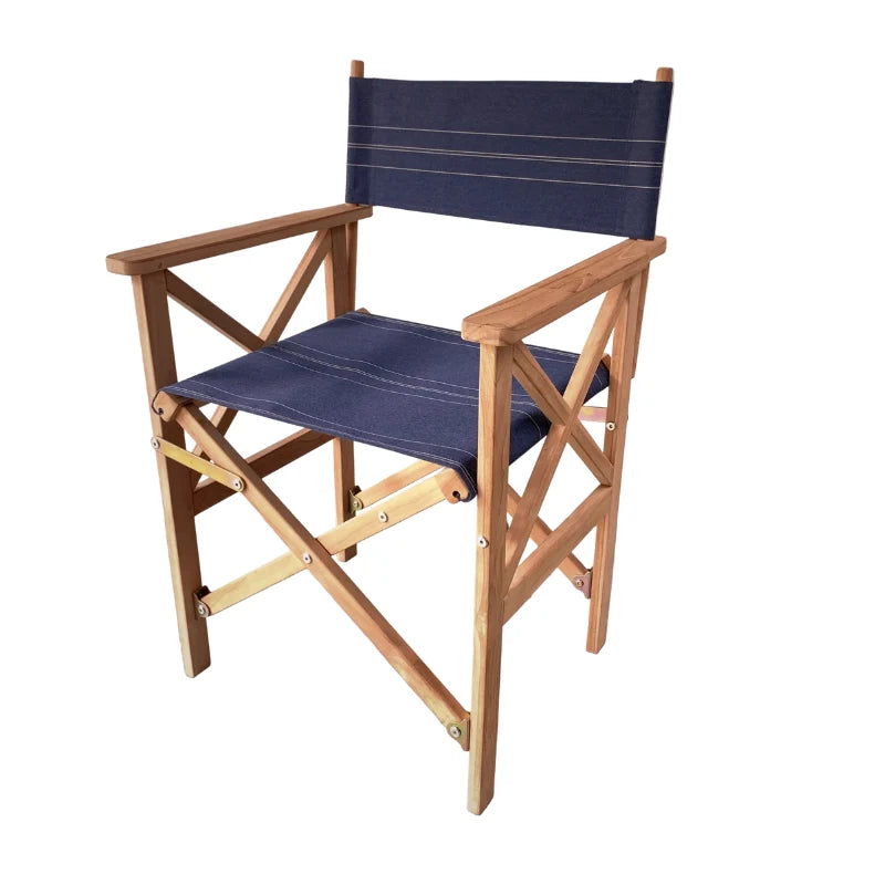 Director's Chair Teak Synthetic - Pin Stripe Denim