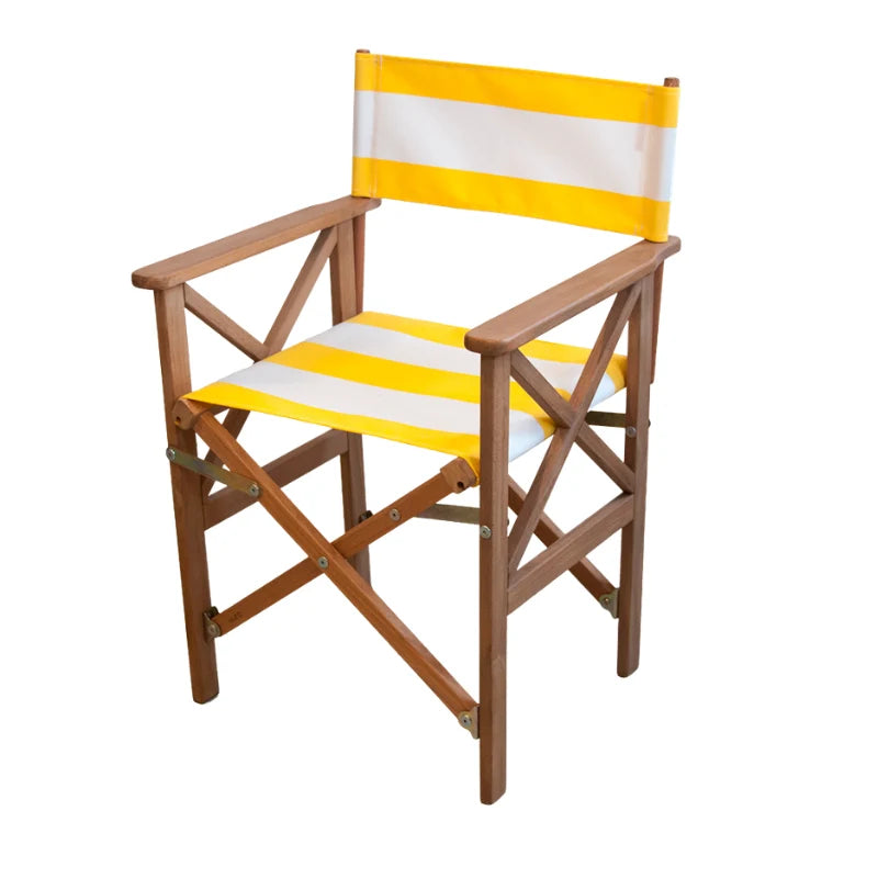 Director's Chair Teak Synthetic - Yellow/White