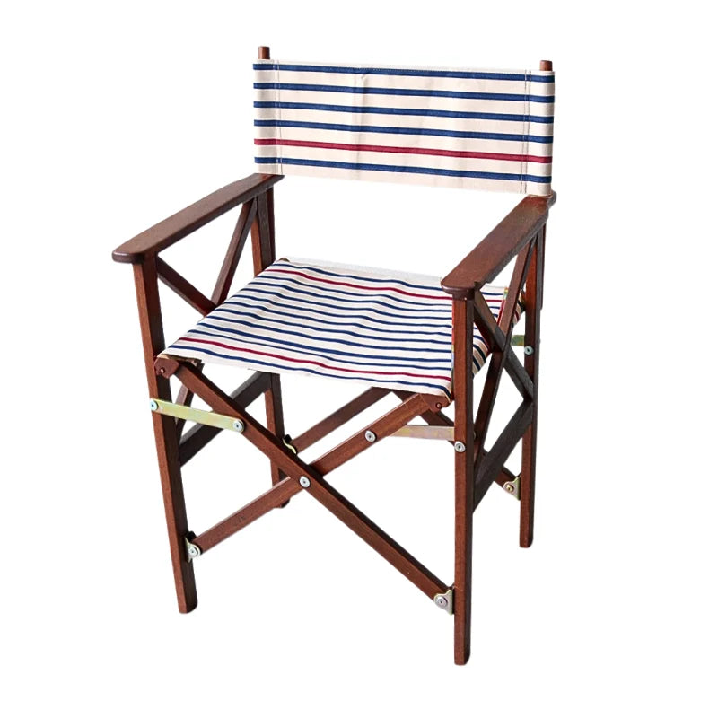 Director's Chair Hardwood Cotton - Ecru Marine