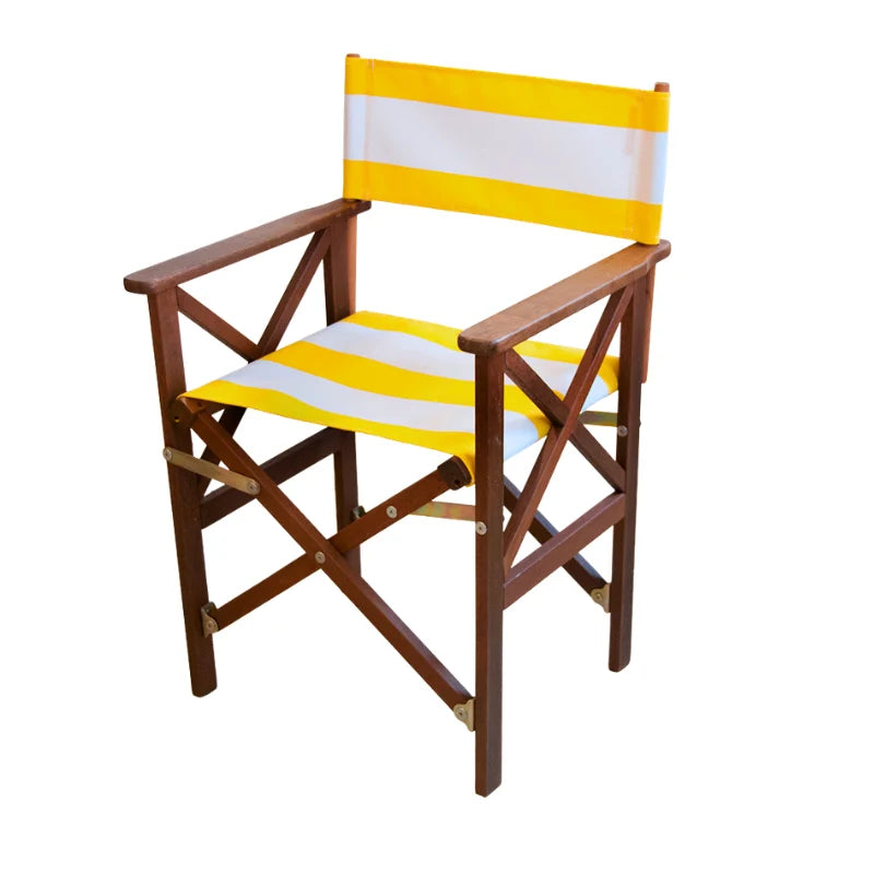 Director's Chair Hardwood Synthetic - Yellow/White