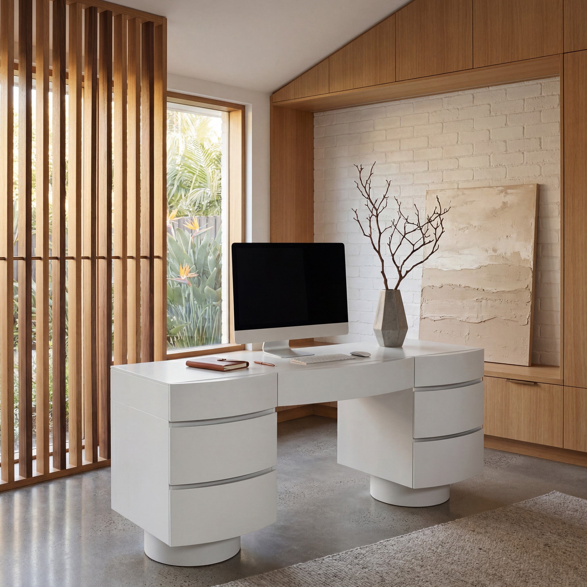 1.72m Home Office Desk - Warm Grey