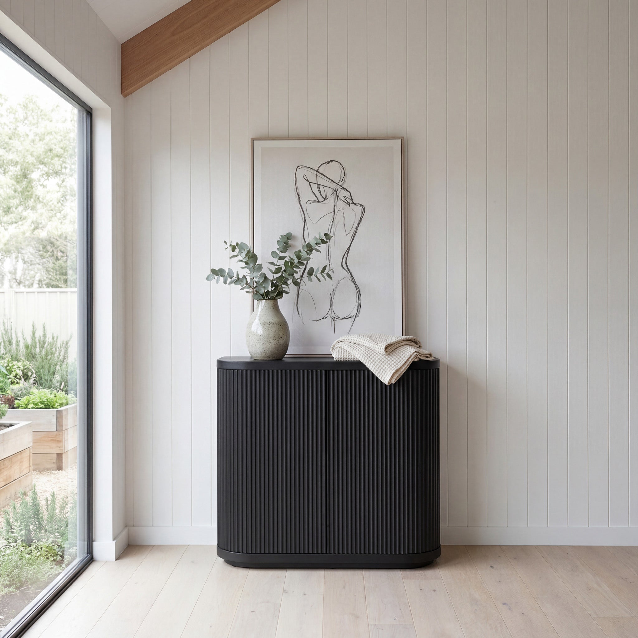 CDT8209-DW 100cm Wooden Storage Cabinet - Black