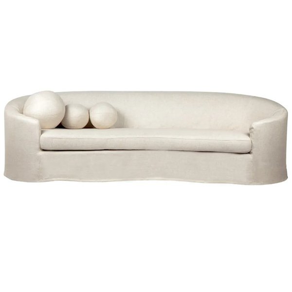 Elle 3 Seater Slip Cover Sofa - Natural Linen