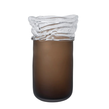Showcasing Covatala Wave Brown Bottom Vase FB-E25080 Vase by Calibre Furniturs
