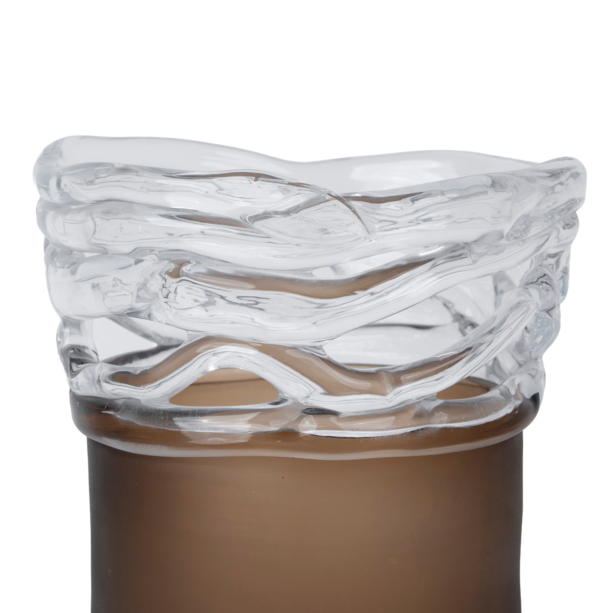 CAC12339-FC Wave Brown Bottom Vase