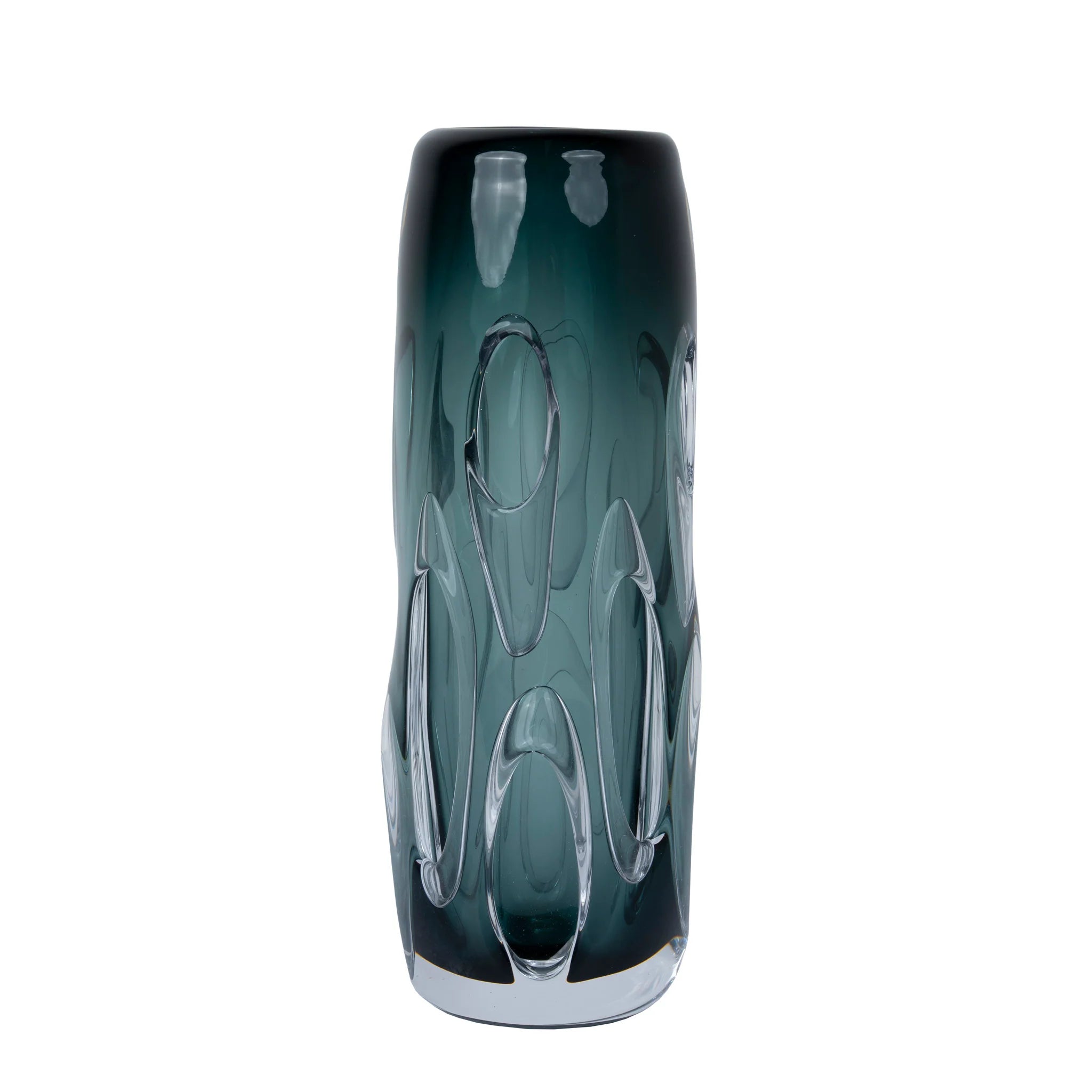 Showcasing Relocora Shadow Green Vase Style B FB-E25085B Vase by Calibre Furniturs