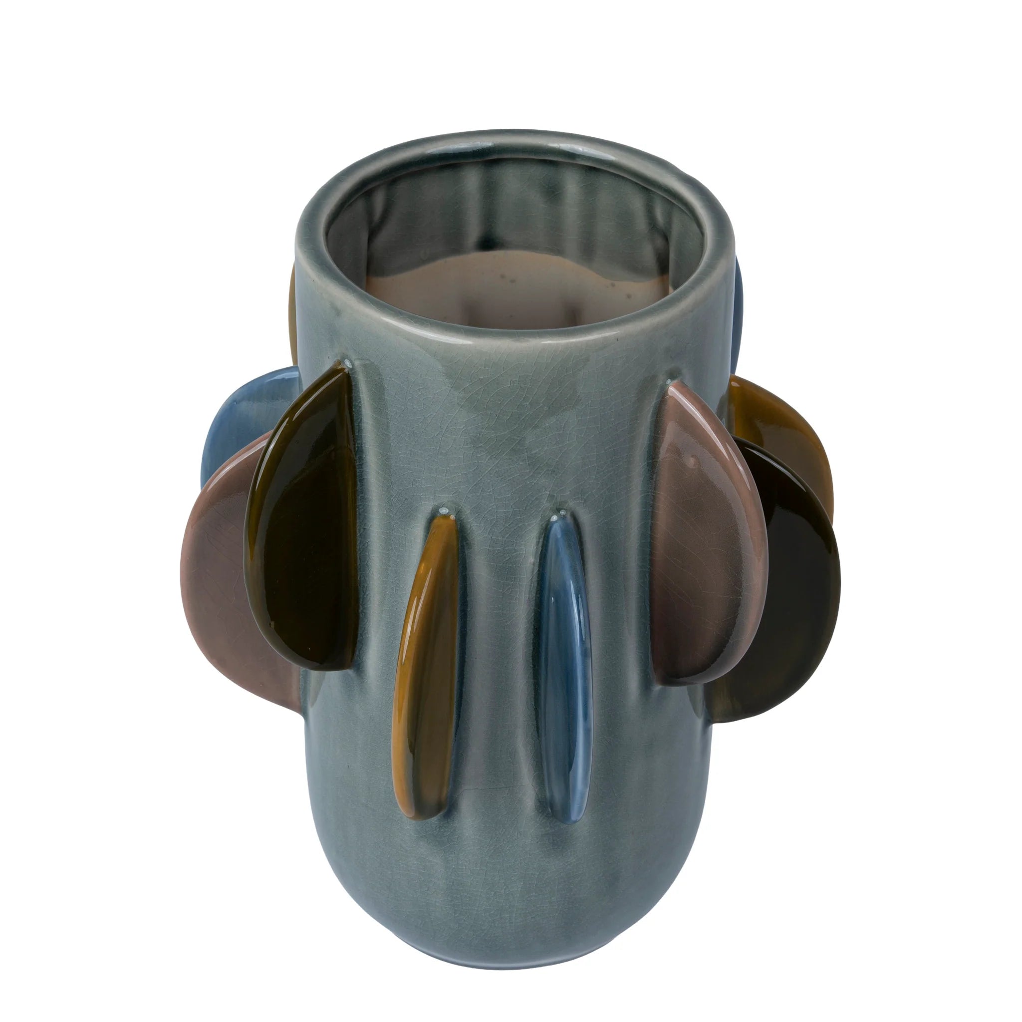 Showcasing Tocaluna Colorful Fin Vase Style B FF-D25168B Vase by Calibre Furniturs