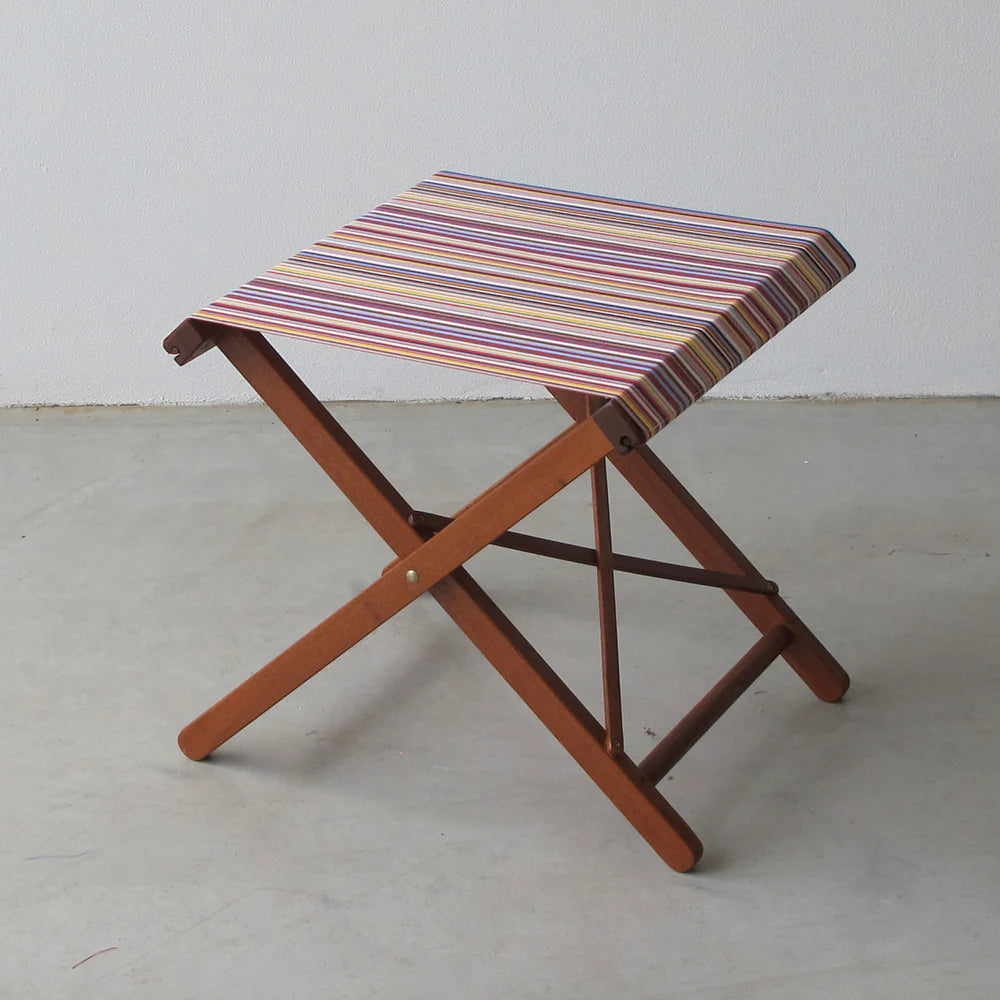 Folding Stool Hardwood Synthetic Stripe Tom Multi