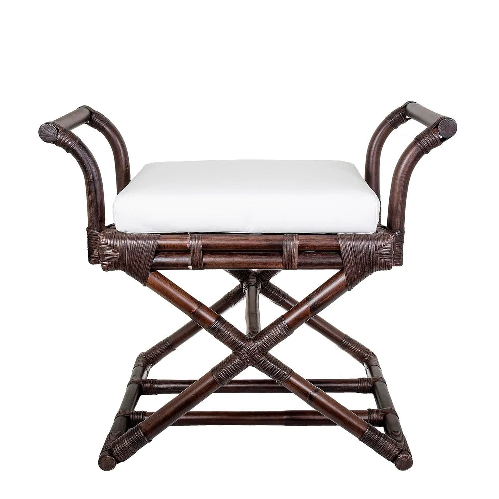 Bahamas Cross Leg Stool with Cushion - Brown