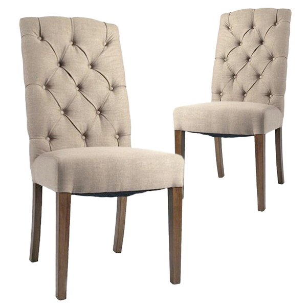 Fernando Linen Dining Chair (Set of 2) - Beige