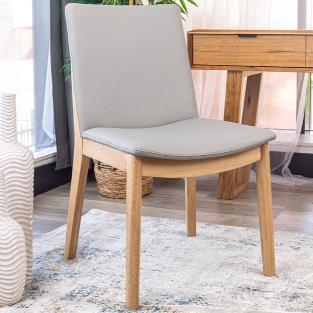 Grant Leather Dining Chair - Soft Grey