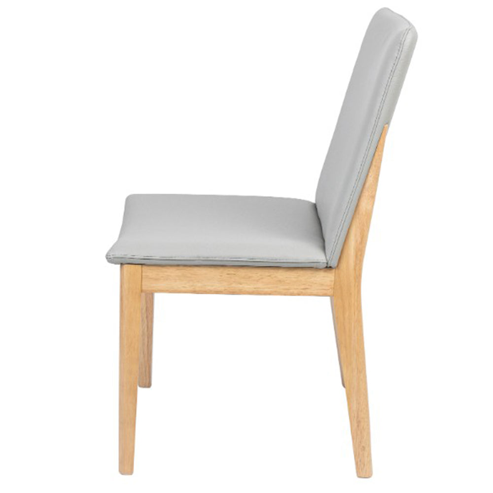 Grant Leather Dining Chair - Soft Grey