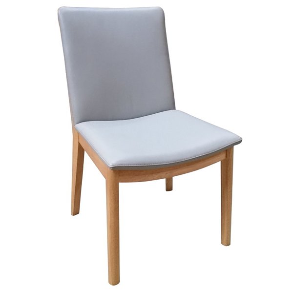 Grant Leather Dining Chair - Soft Grey