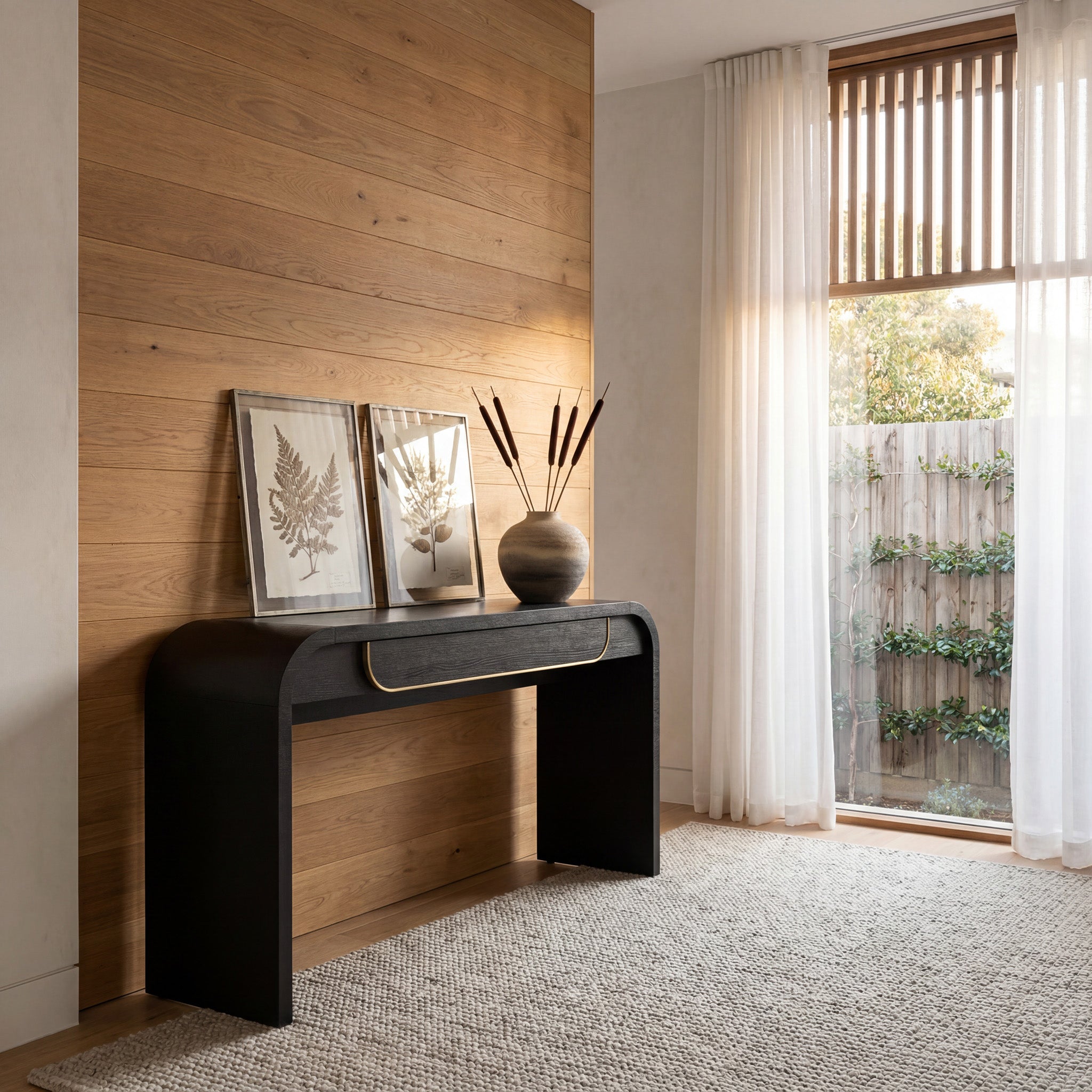 1.4m Console Table - Textured Espresso Black - image 2