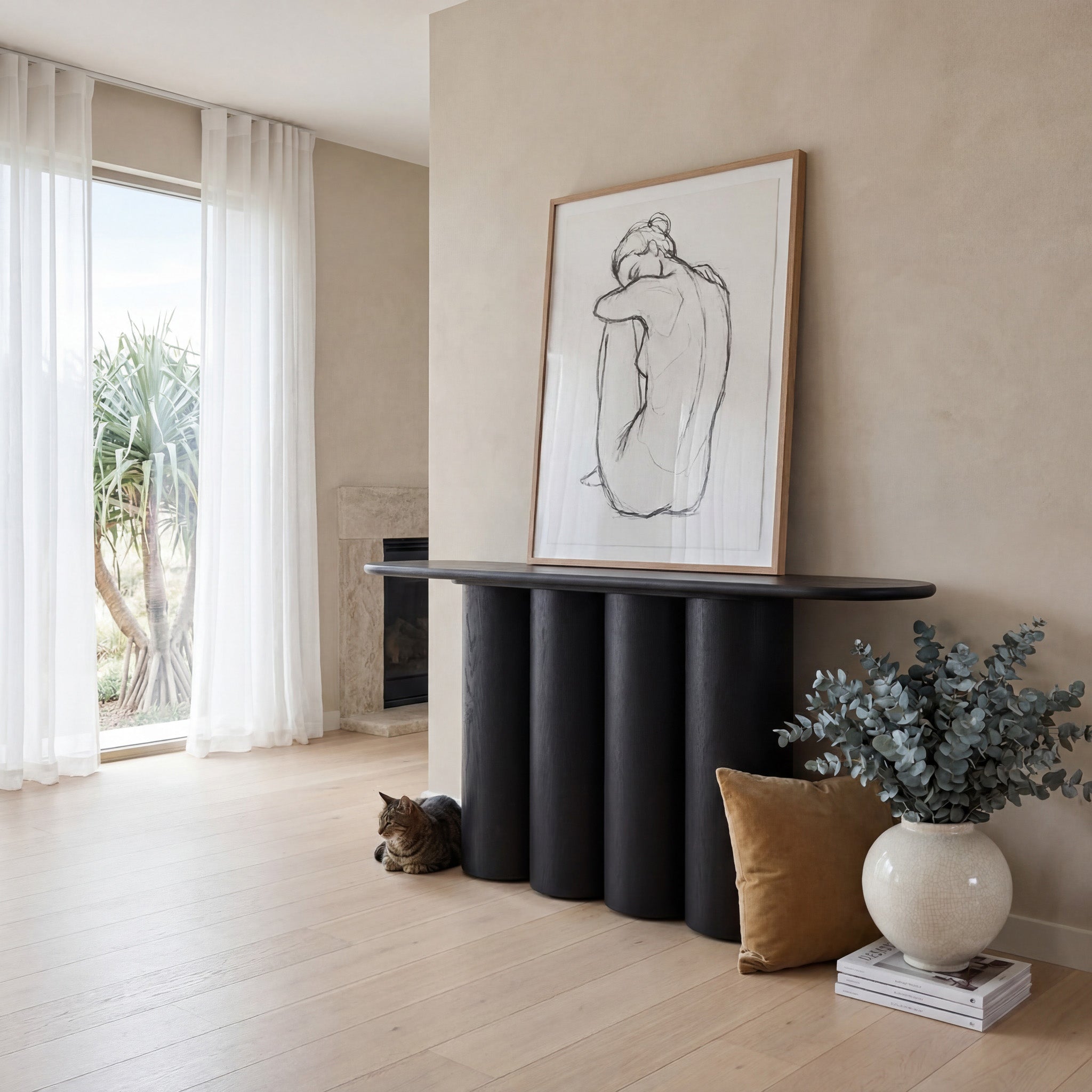 CDT8341-DW 1.7m Console Table - Full Black