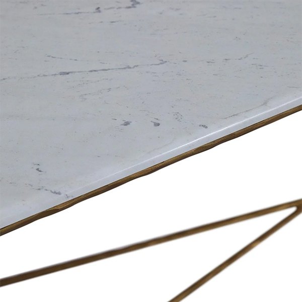 Heston Marble Console Table - Large Brass