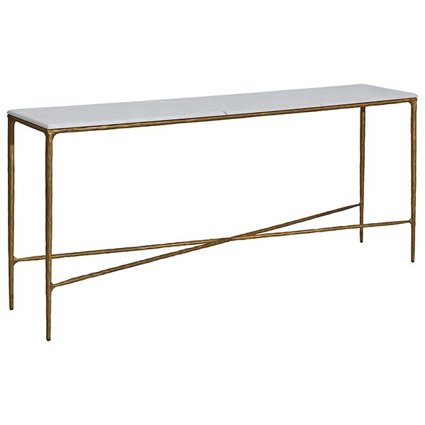 Heston Marble Console Table - Large Brass