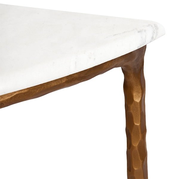 Heston Marble Demilune Table - Brass