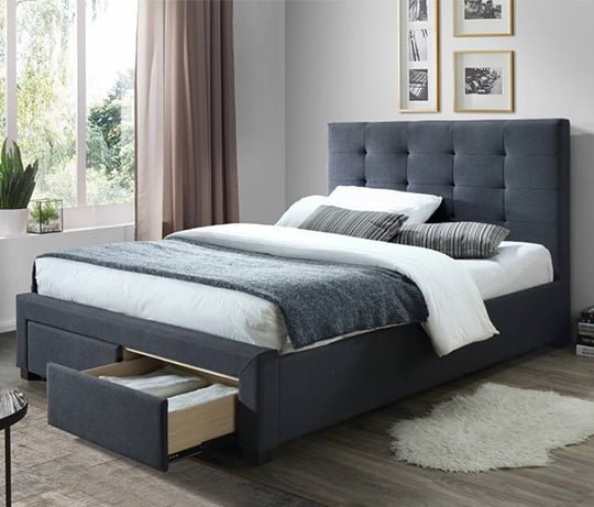 Grey Madison Bed with Storage - Queen
