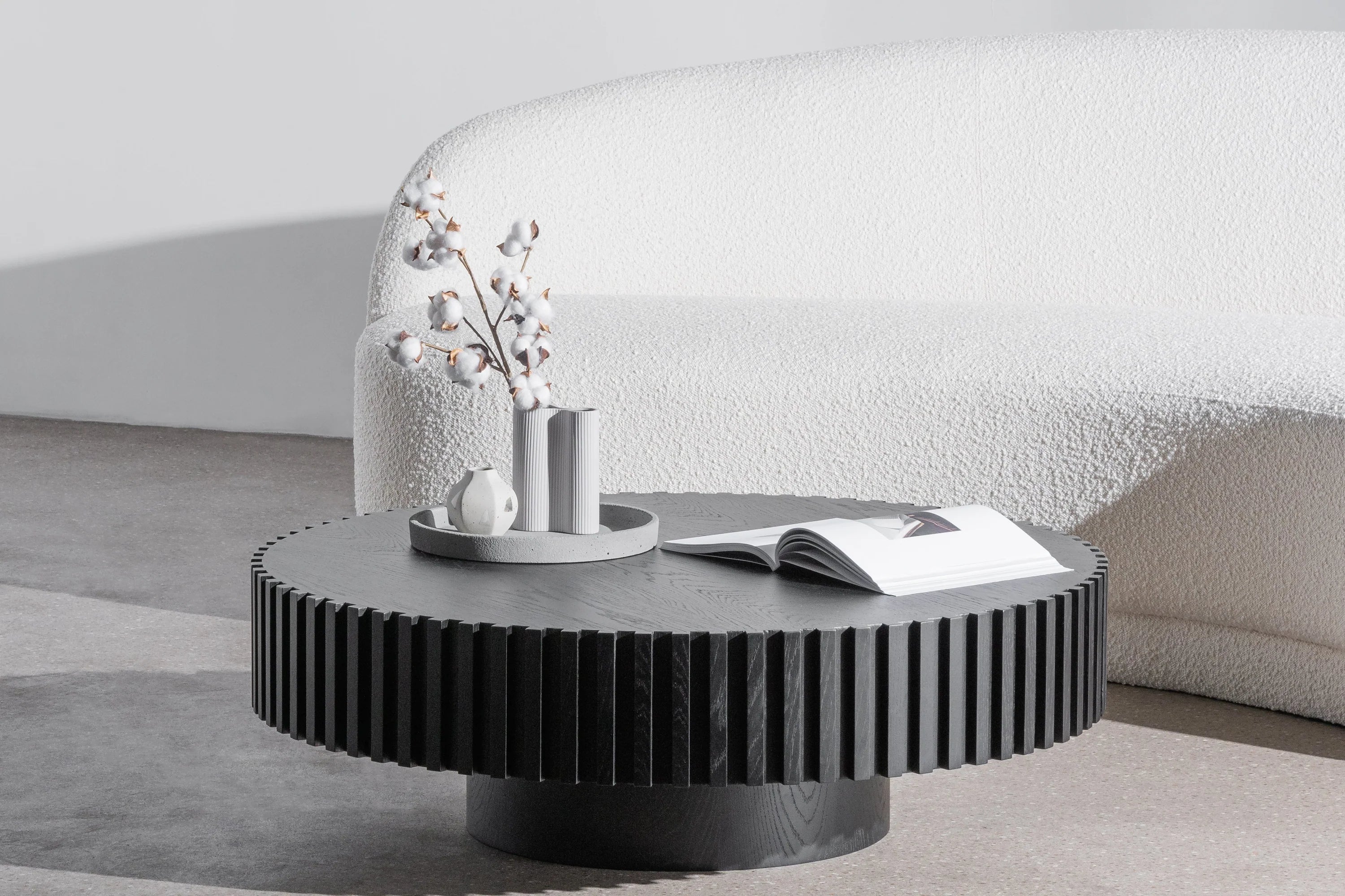Panenara Oak Round Coffee Table - Black