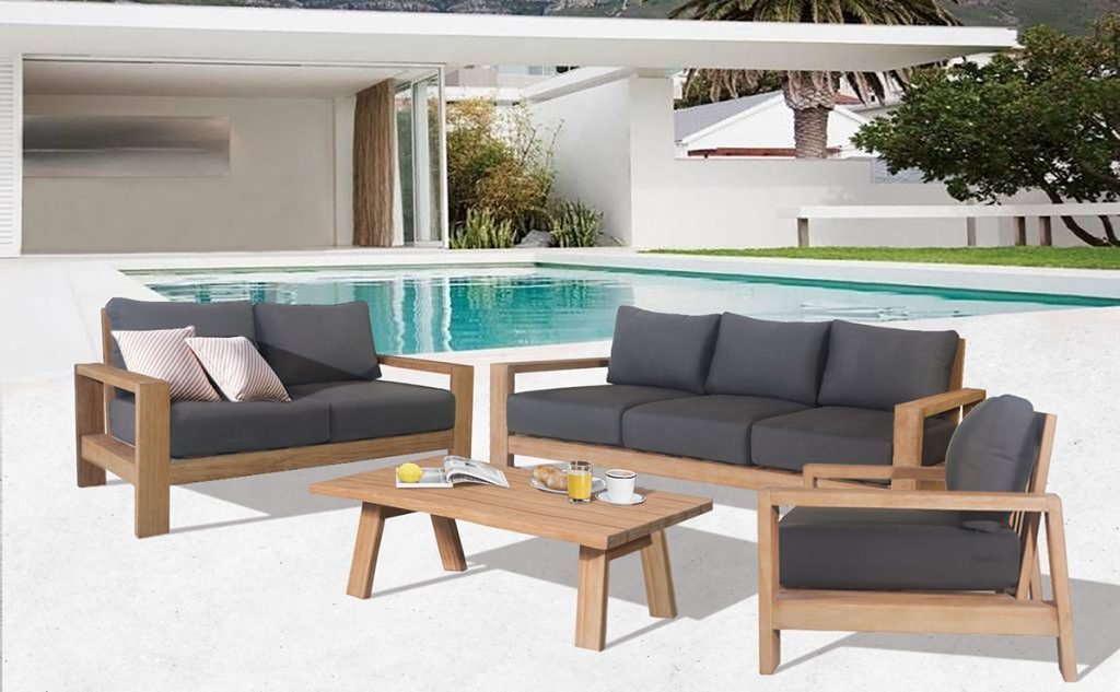 Kuhl 2 Seater Eucalyptus Timber Outdoor Sofa