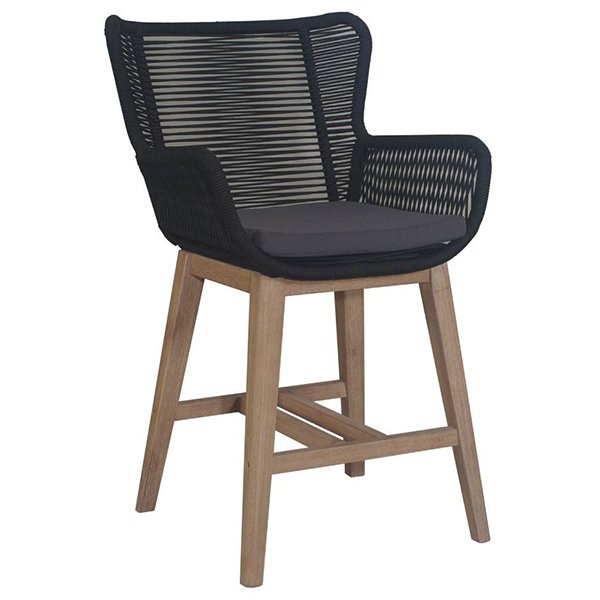 Kuhl Rope & Eucalyptus Timber Outdoor Bar Chair