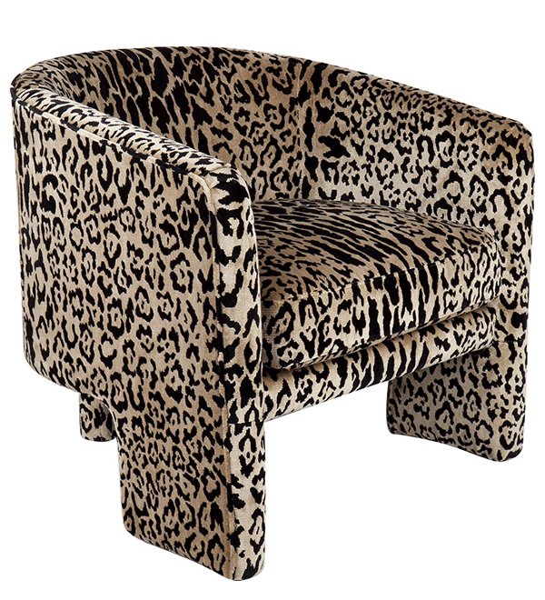 Kylie Arm Chair - Leopard Chenille