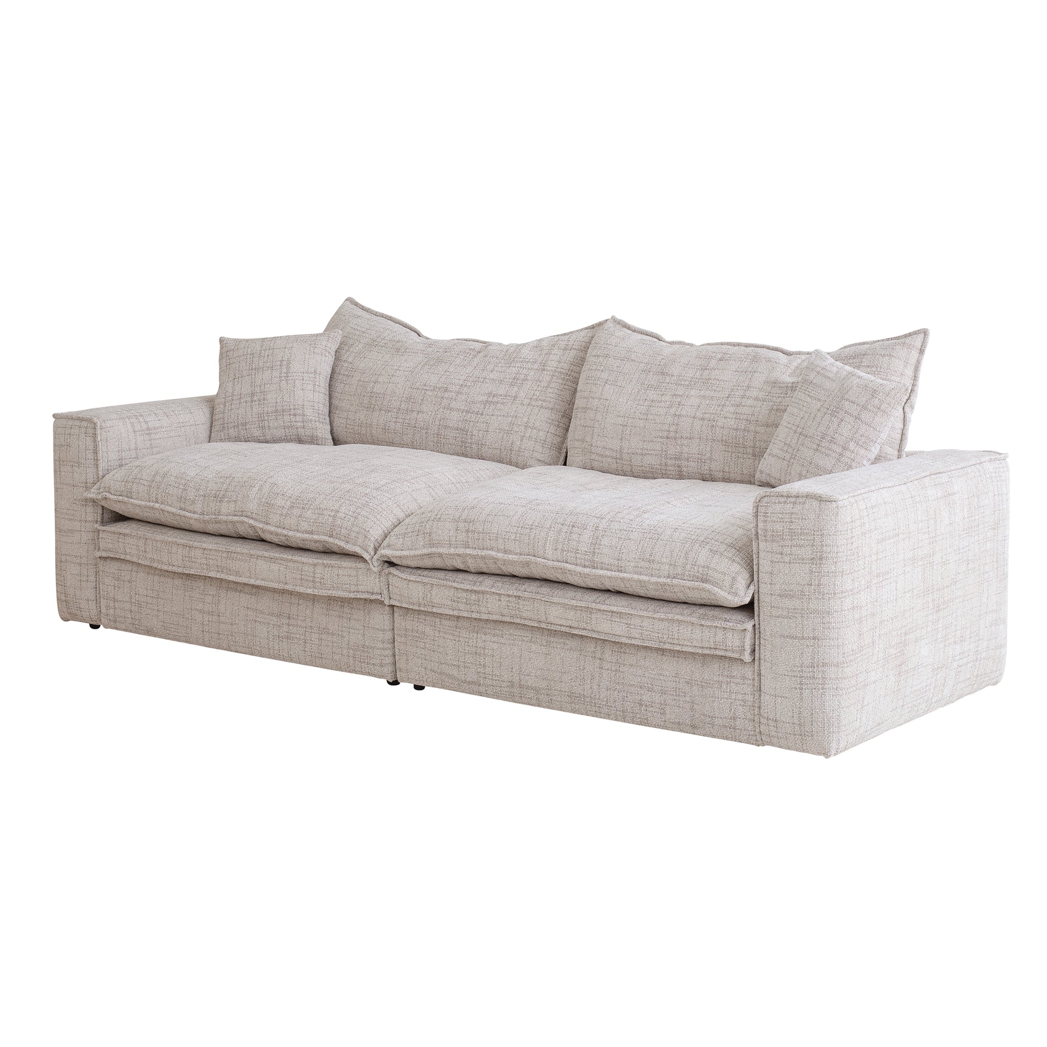2.96m 3 Seater Fabric Sofa - Cream