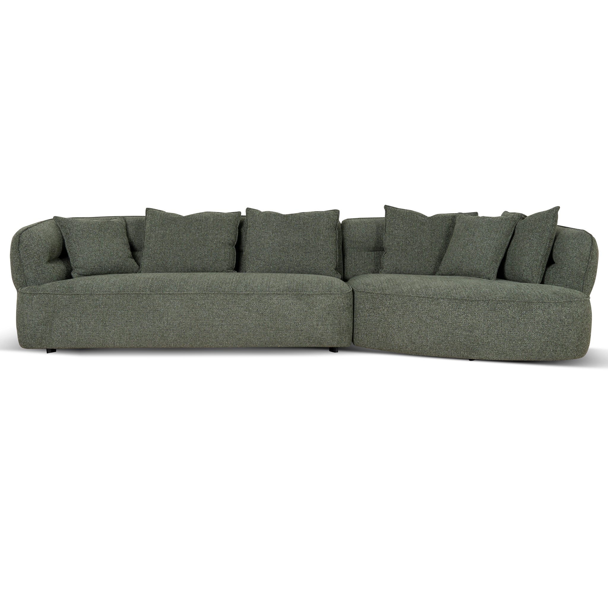 Right Chaise Sofa - Coral Dark Green