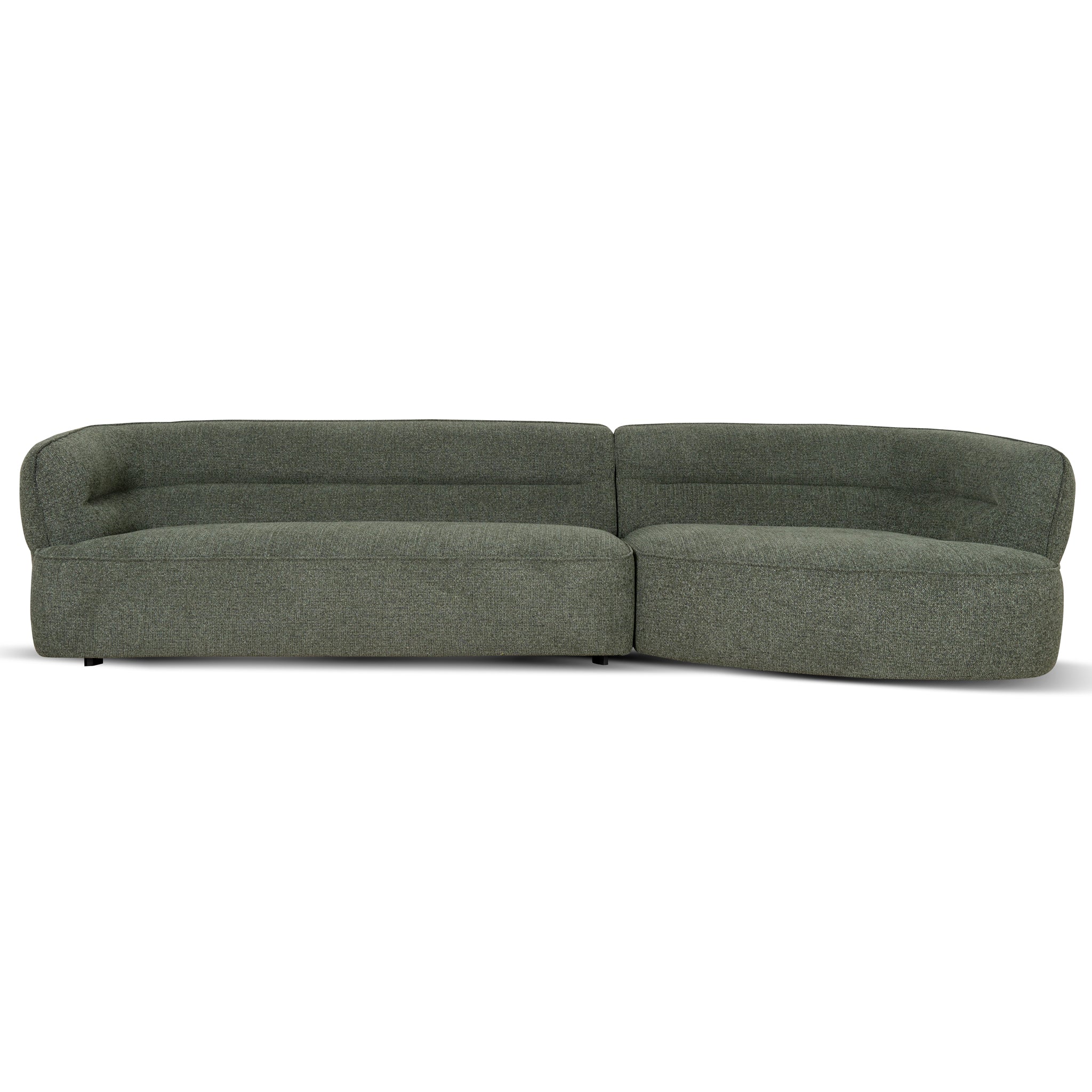 CLC10083-KJ Right Chaise Sofa - Coral Dark Green
