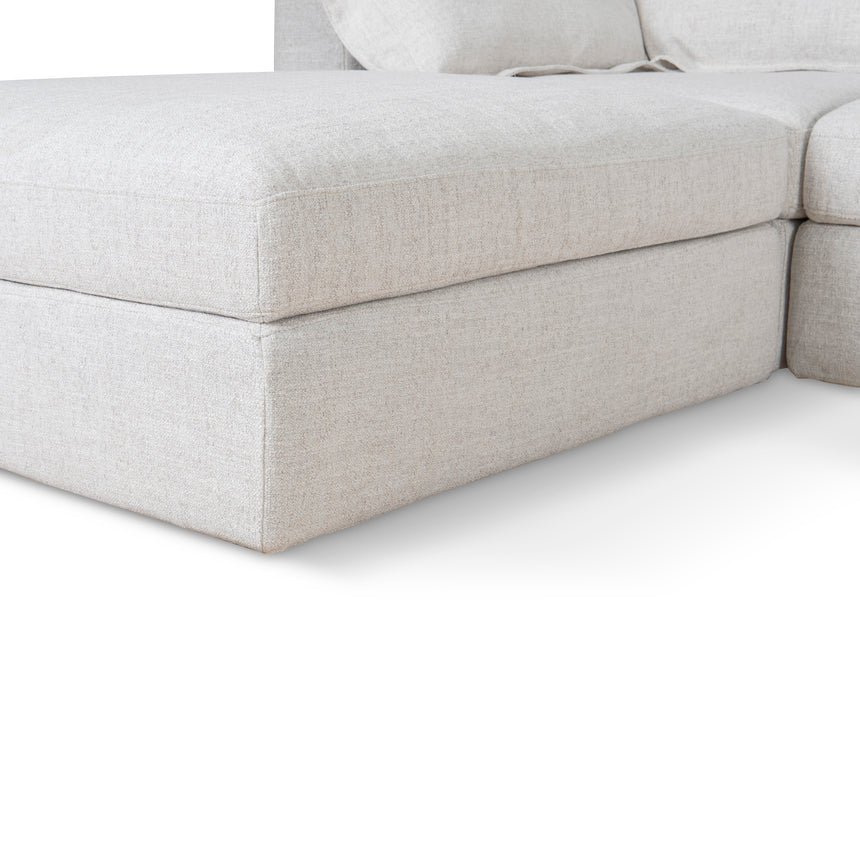 3 Seater Chaise Sofa - Silver Grey