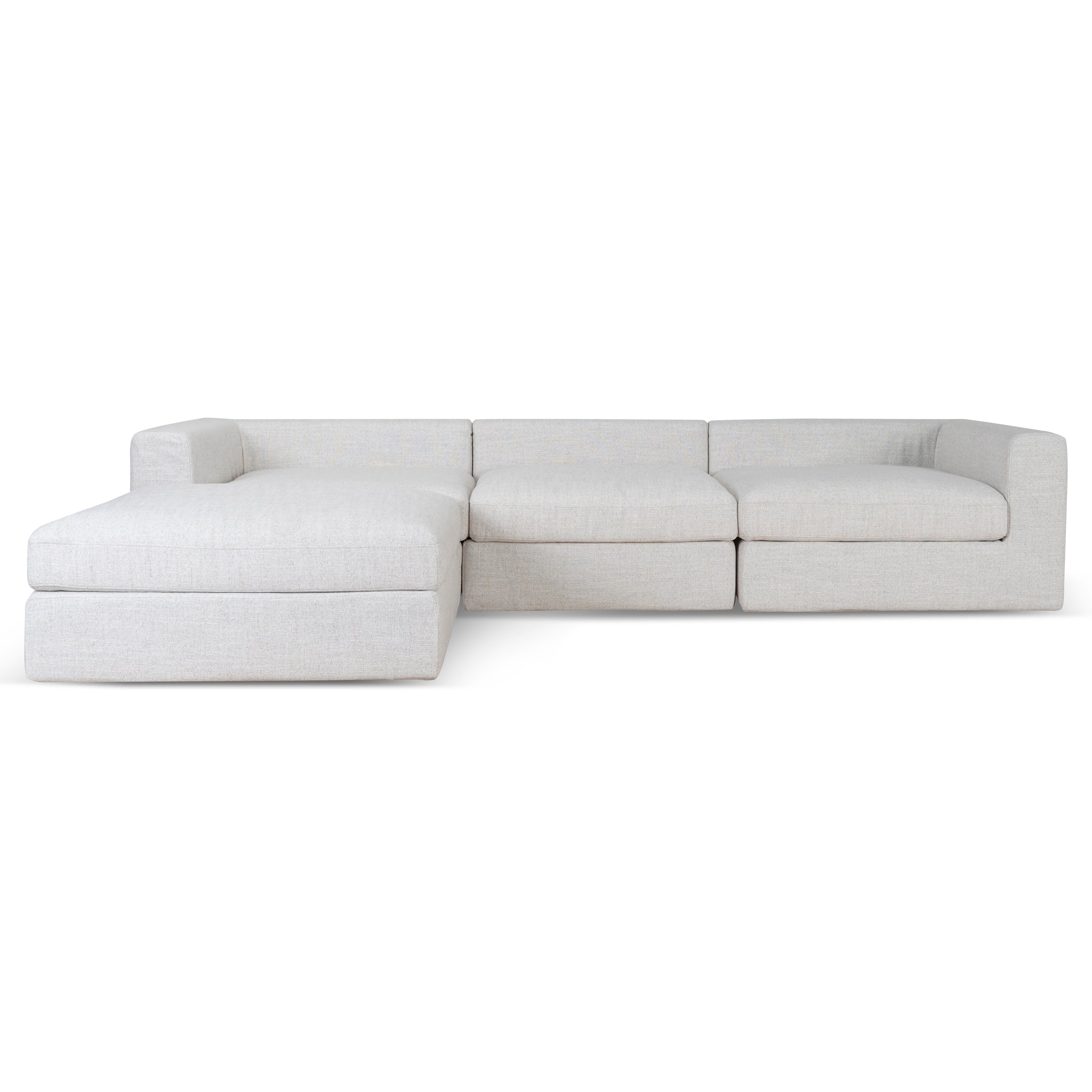 CLC10105-KSO 3 Seater Chaise Sofa - Pebble Beige